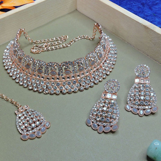 Alloy Choker Necklace Set In Grey NCNS12510261