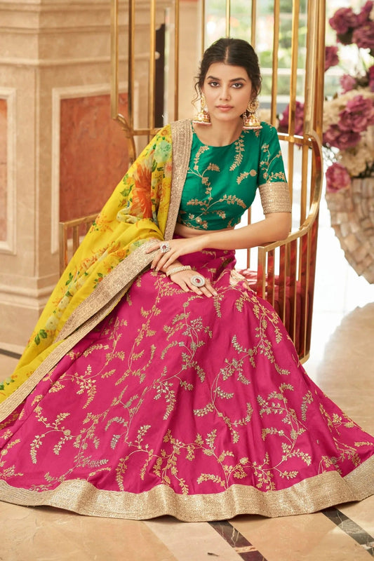 Art Silk Embroidery A Line Lehenga Choli NCLC10110235