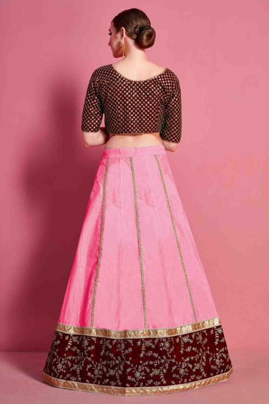 Baby Pink Art Silk Embroidery Lehenga Choli NCLC10810550