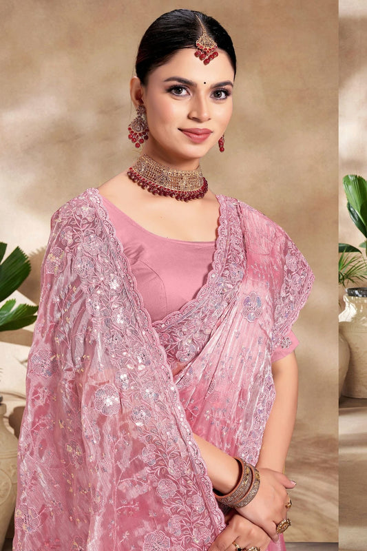 Baby Pink Burberry Silk Designer Saree NCSD10910174