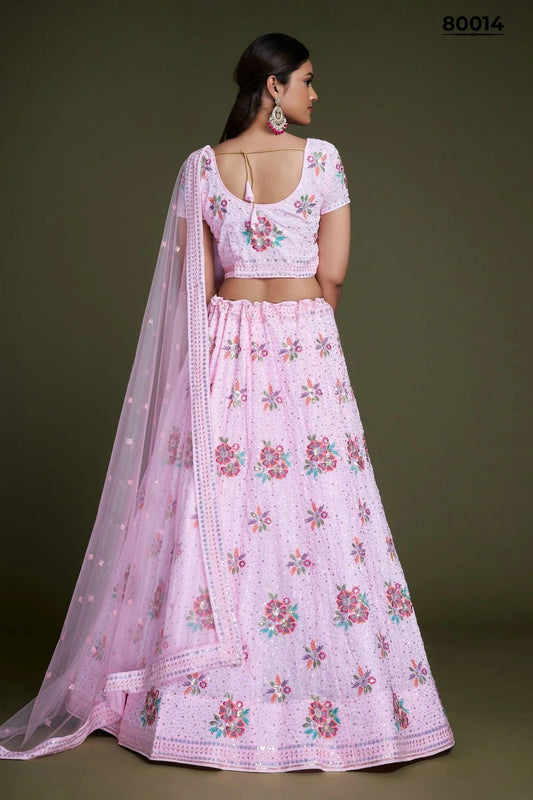 Baby Pink Embroidery Georgette Lehenga Choli NCLD10810219
