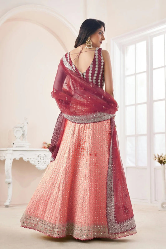 Baby Pink Embroidery Georgette Lehenga Choli NCLD10810233