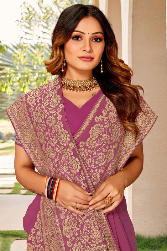 Baby Pink Georgette Designer Saree NCLC11210396