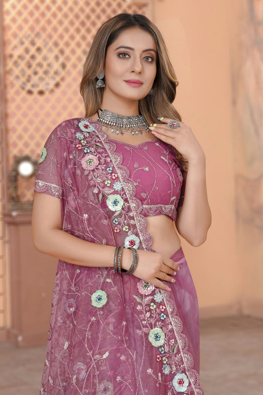 Baby Pink Net Designer Saree NCLC11210404