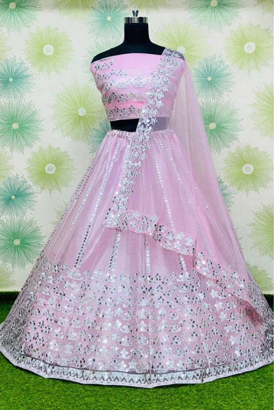 Baby Pink Net Lehenga Choli NCLC10210138