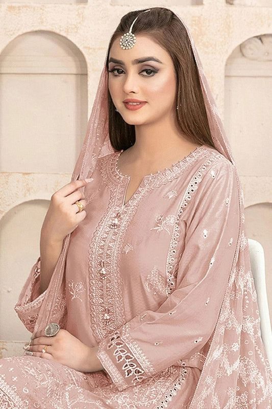 Baby Pink Semi Stitched Faux Georgette Pakistani Suit NCSM11410513