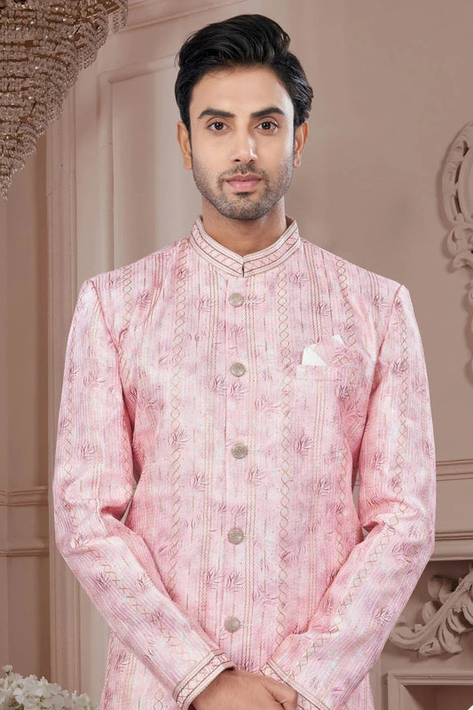 Baby Pink Silk Dupion Sherwani NCSH10410185