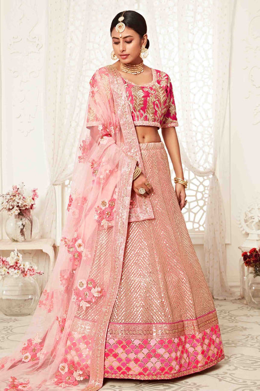 Baby Pink Soft Net Designer Lehenga Choli NCLC10110373