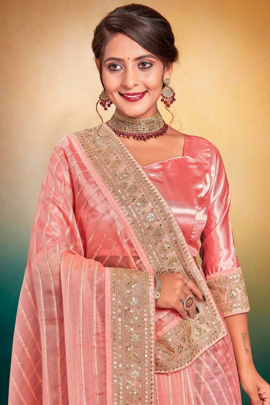 Baby Pink Tissue Designer Saree NCLC11210339