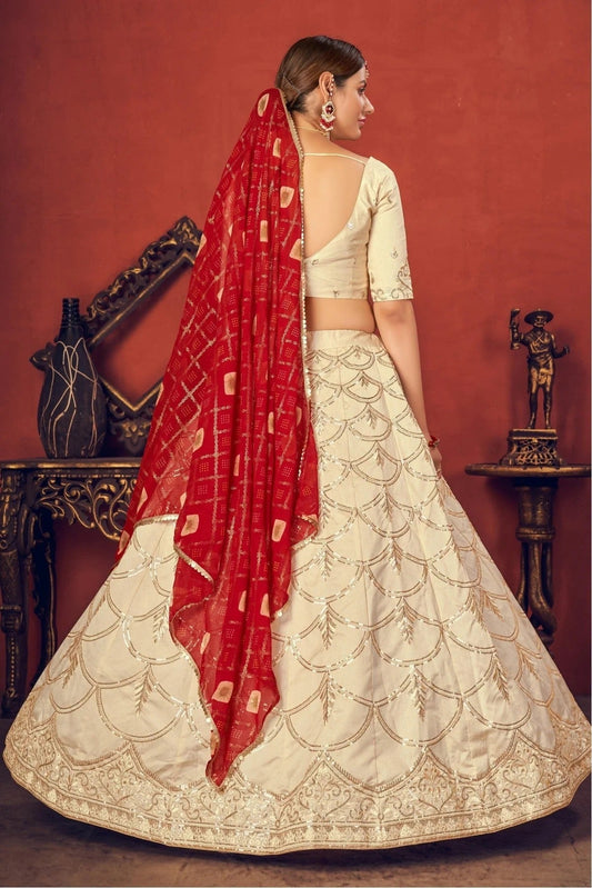 Beige Art Silk Embroidery Lehenga Choli NCLC11510141