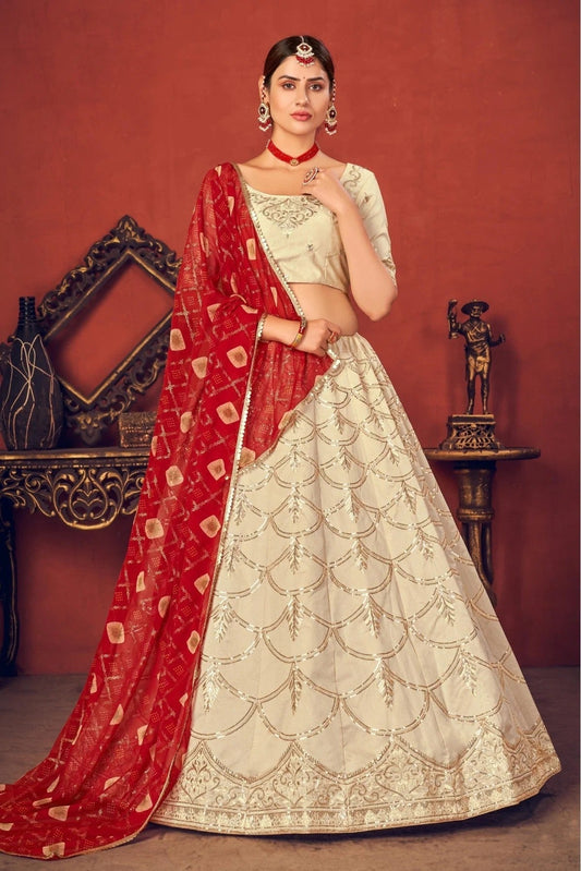 Beige Art Silk Embroidery Lehenga Choli NCLC11510141