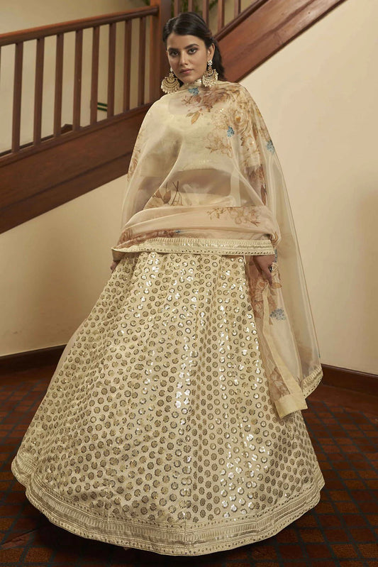 Beige Art Silk Embroidery Lehenga Choli NCLC11510148