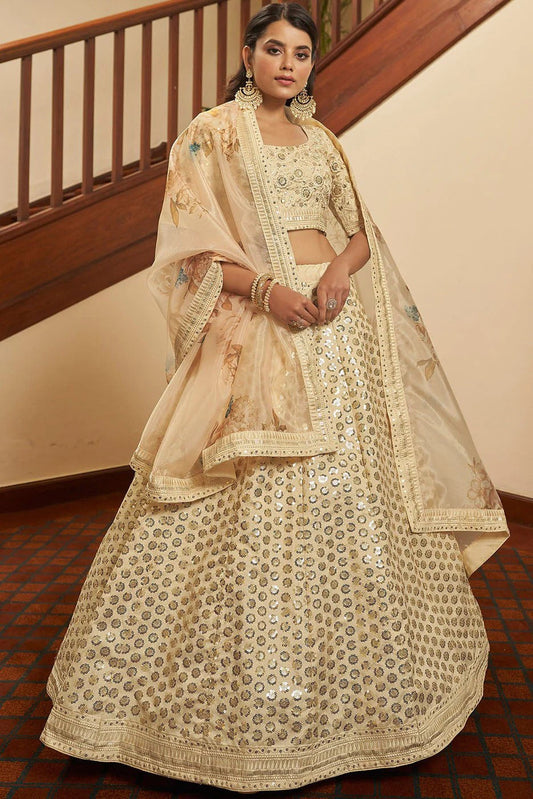 Beige Art Silk Embroidery Lehenga Choli NCLC11510148
