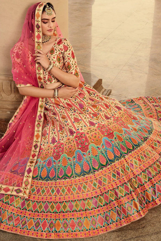 Beige Art Silk Embroidery Lehenga Choli NCLC11510163