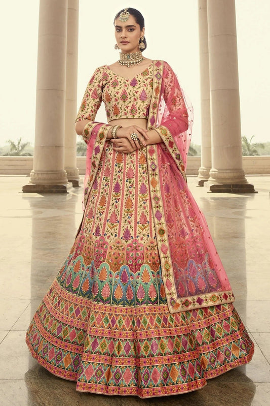 Beige Art Silk Embroidery Lehenga Choli NCLC11510163