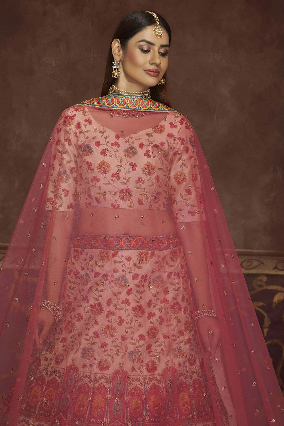 Beige Art Silk Printed Lehenga Choli NCLC11510161