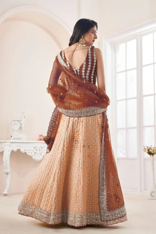 Beige Embroidery Georgette Lehenga Choli NCLD10810232