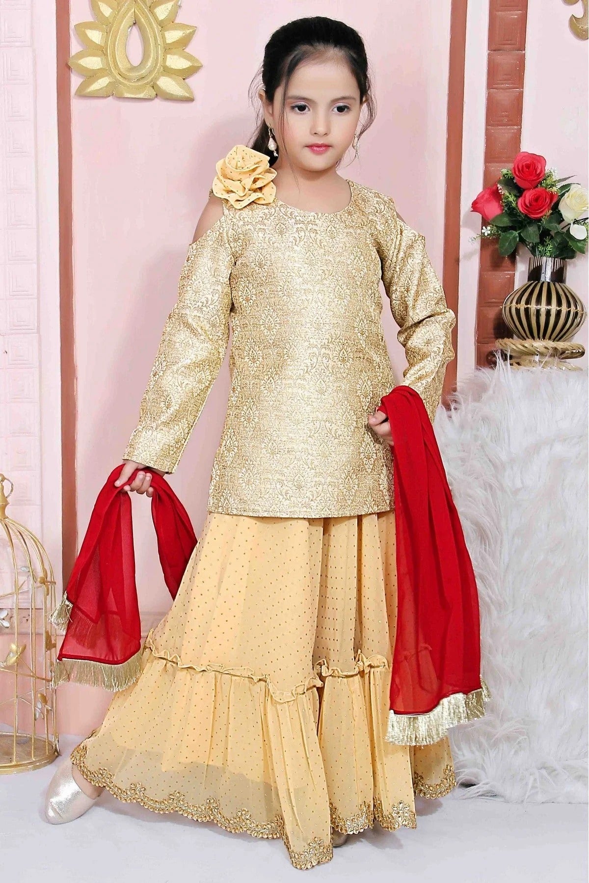 Beige Faux Georgette Party Wear Lehenga Choli NCGW10710766