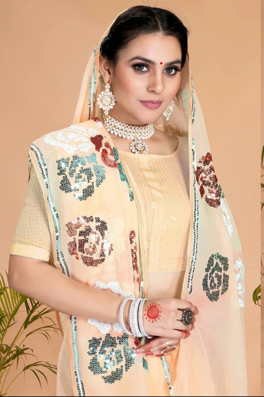 Beige Georgette Designer Saree NCSD10910191