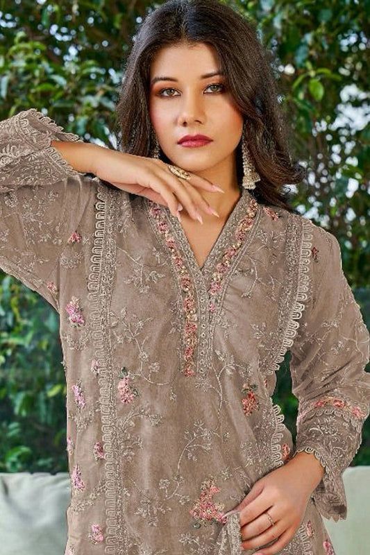 Beige Georgette Pakistani Suit NCSM11112344