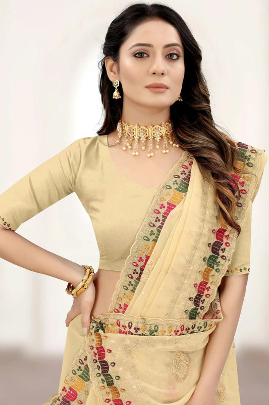 Beige Georgette Saree NCSD10910299