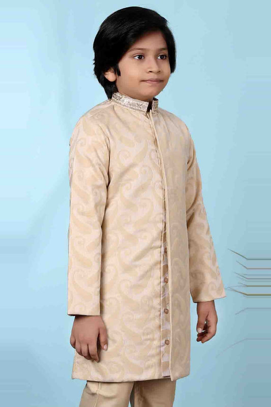 Beige Handloom Silk Jacket  NCBW10710728