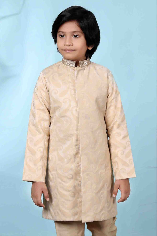 Beige Handloom Silk Jacket NCBW10710728