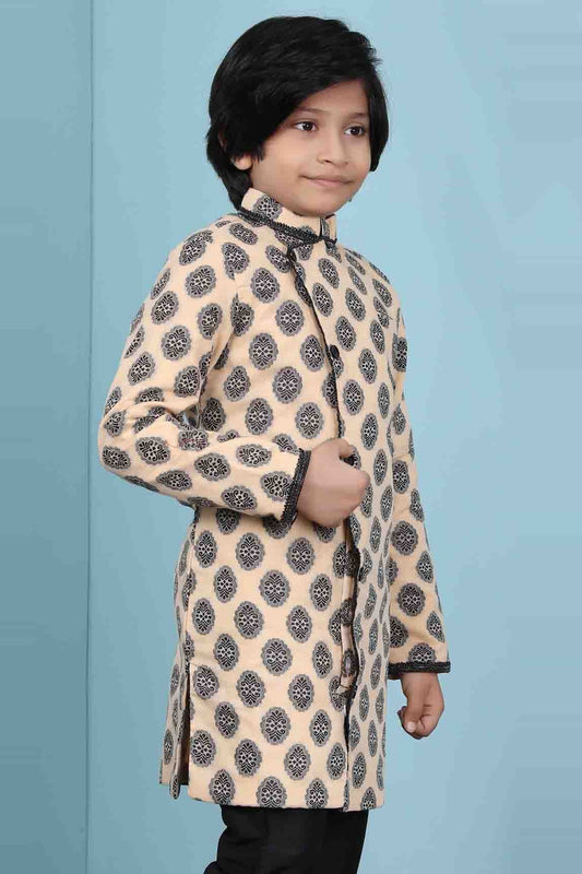 Beige Handloom Silk Jacket  NCBW10710746