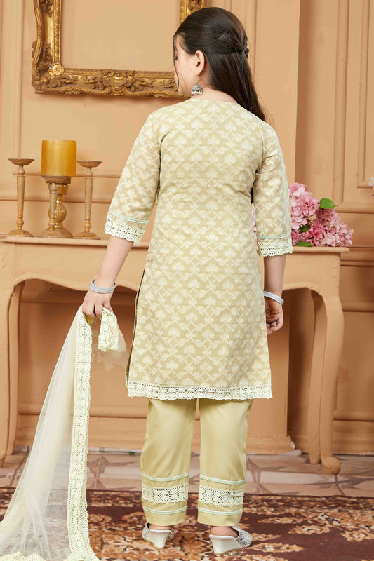 Beige Handloom Silk Pant Style Suit NCGW10710858