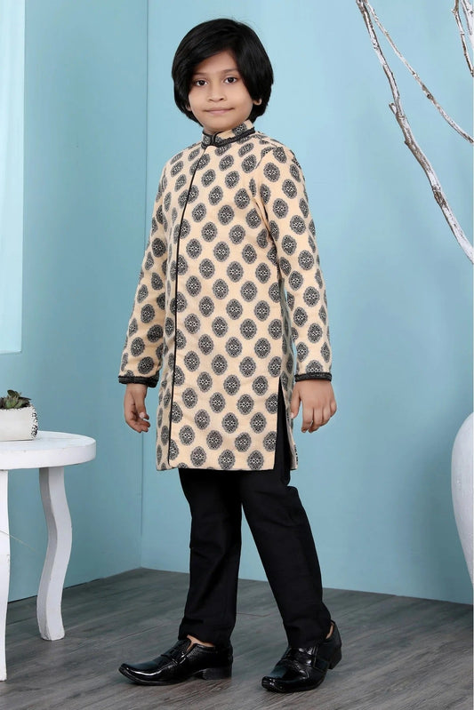 Beige Handloom Silk Sherwani NCBW10710688