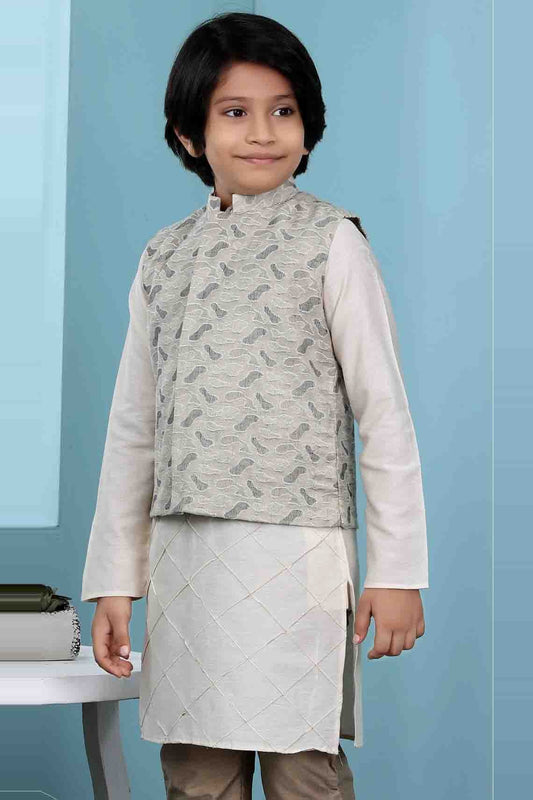 Beige Jacquard Jacket  NCBW10710754