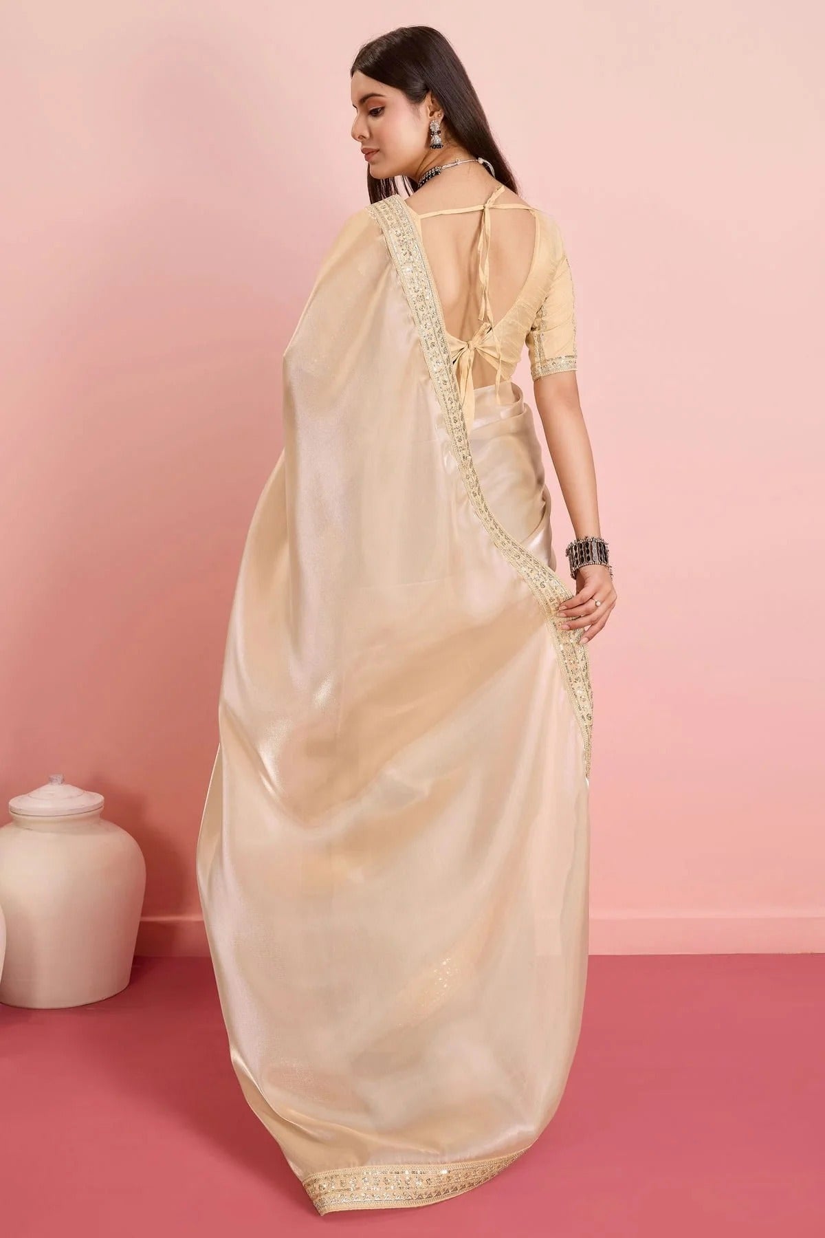 Beige Jimmy Choo Saree NCSD11112453