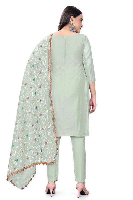 Beige Unstitched Modal Chanderi Straight Suit NCUS11610469