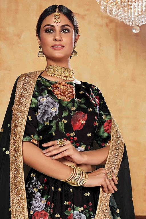 Black Art Silk Designer Lehenga Choli NCLC12410136