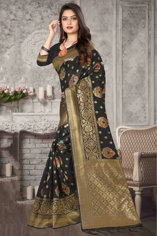 Black Banarasi Art Silk Traditional Saree NCSD11210755-10