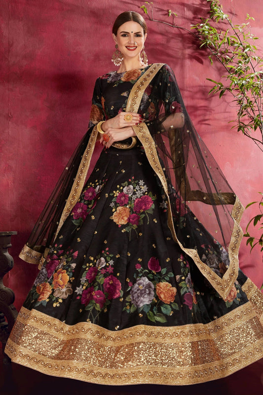 Black Banglori Silk Designer Lehenga Choli NCLC10110365