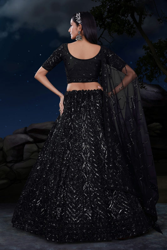 Black Embroidery Soft Net Lehenga Choli NCLD10810315