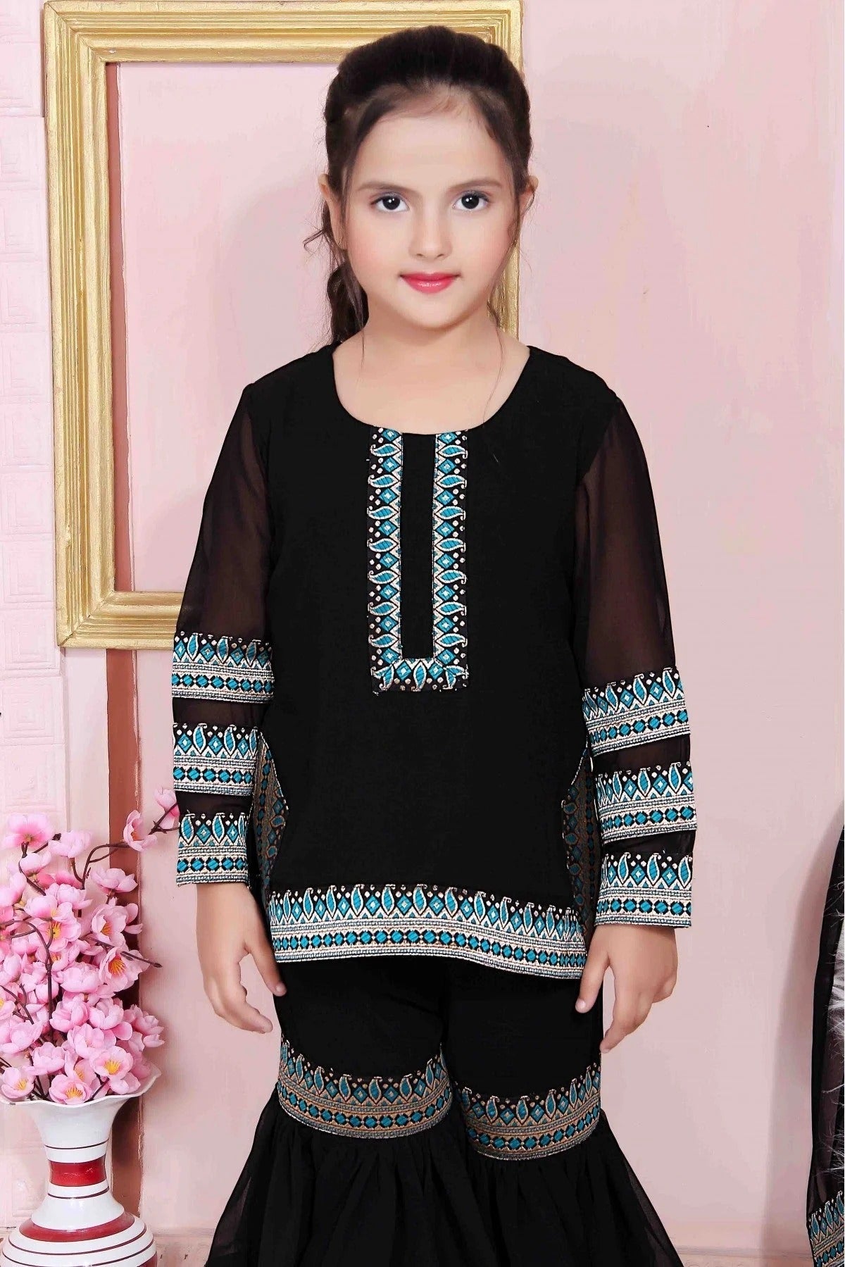 Black Faux Georgette Party Wear Sharara Suit NCGW10710775