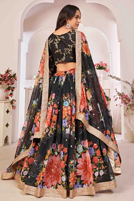 Black Georgette Designer Lehenga Choli NCLC12410159