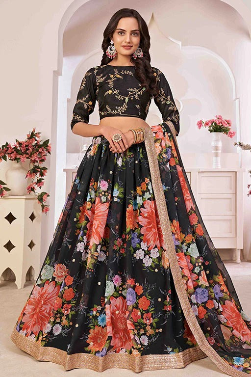Black Georgette Designer Lehenga Choli NCLC12410159