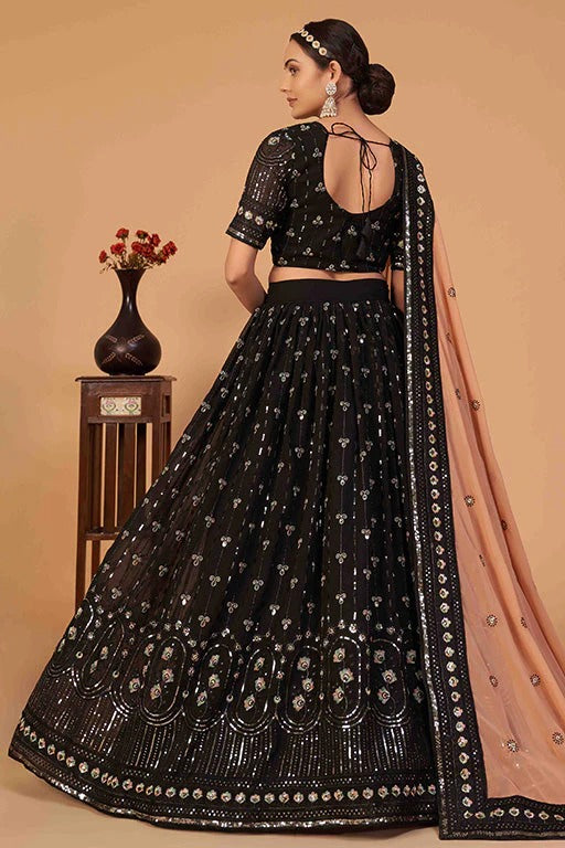 Black Georgette Designer Lehenga Choli NCLC12410163