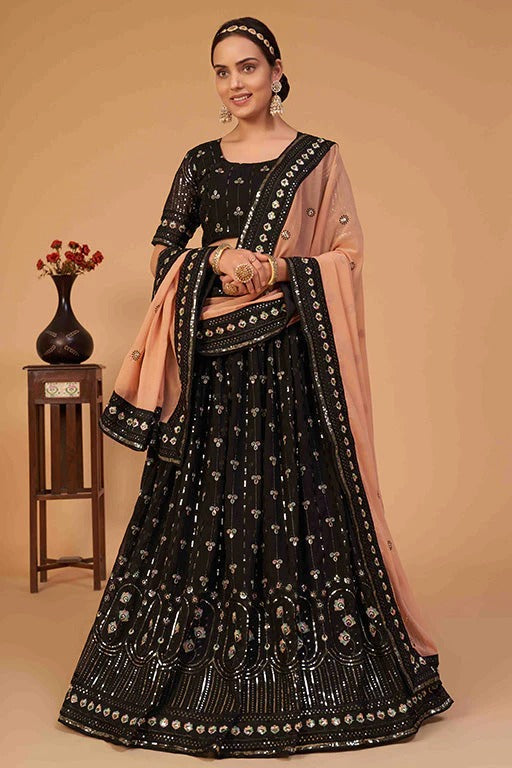 Black Georgette Designer Lehenga Choli NCLC12410163