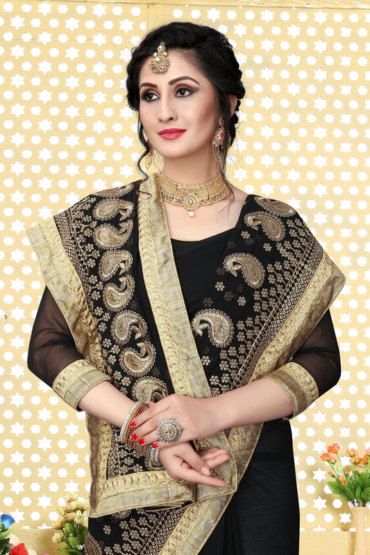 Black Georgette Designer Saree NCLC11210320