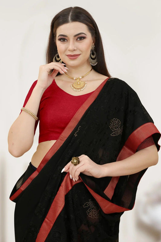 Black Georgette Designer Saree NCLC11210488