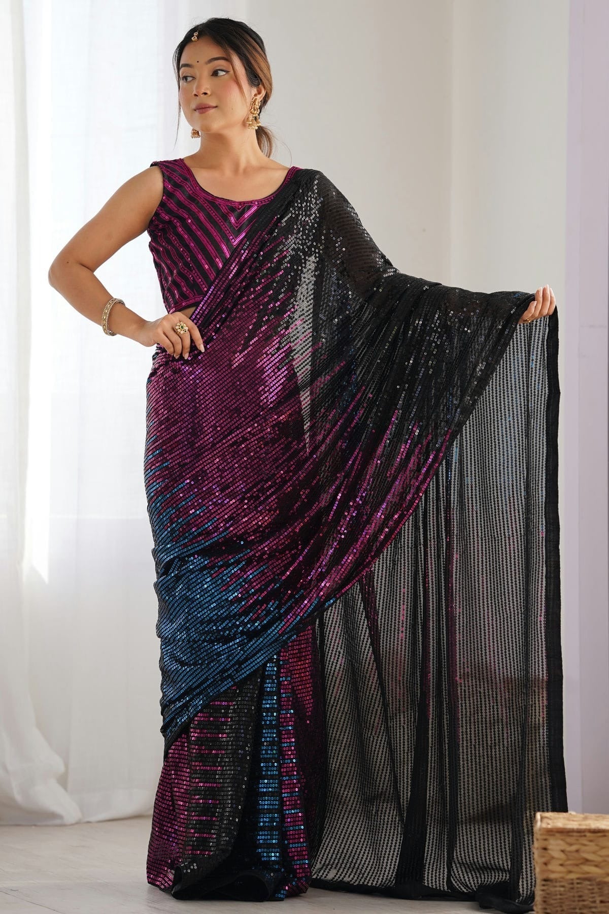 Black Georgette Designer Saree NCSD11111624