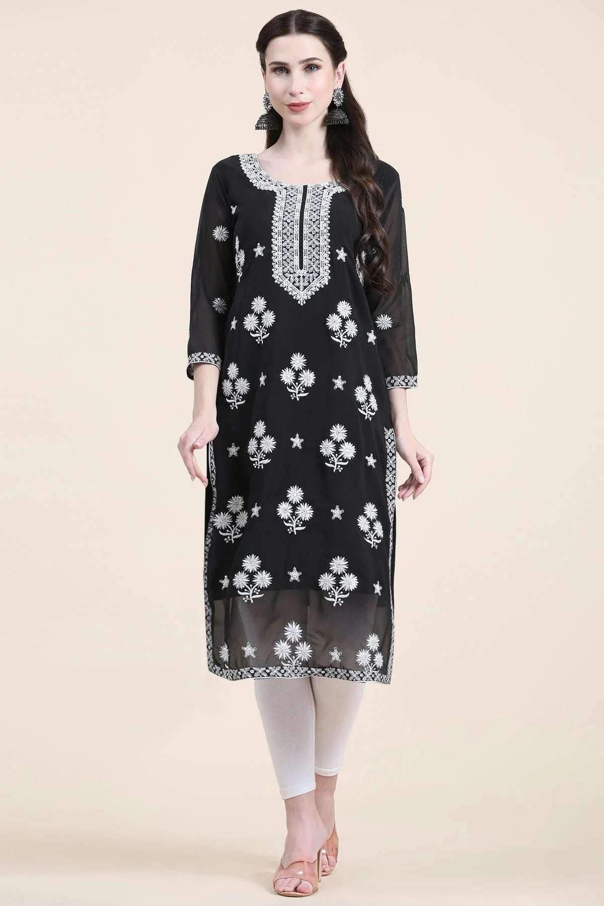 Black Georgette Kurti NCKR11112043
