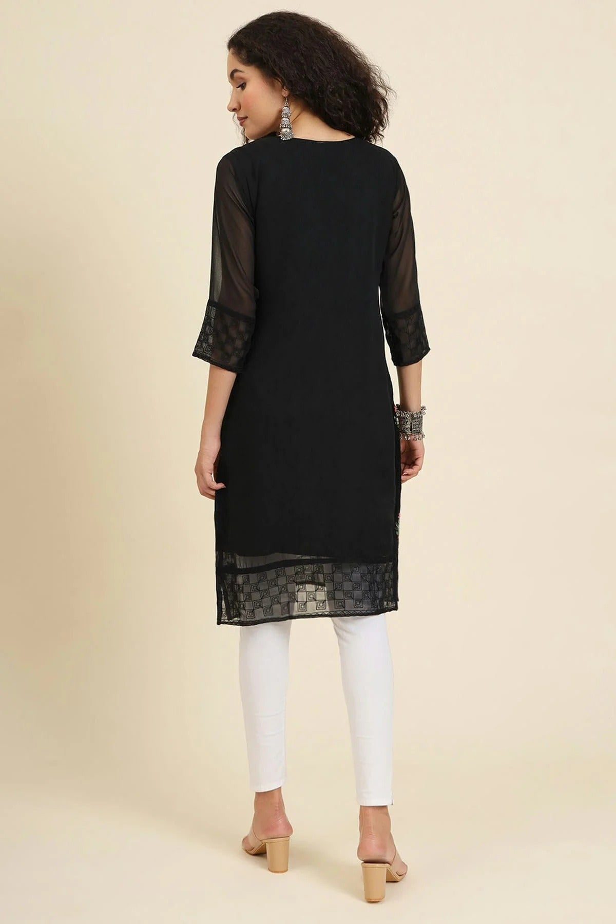 Black Georgette Kurti NCKR11112067