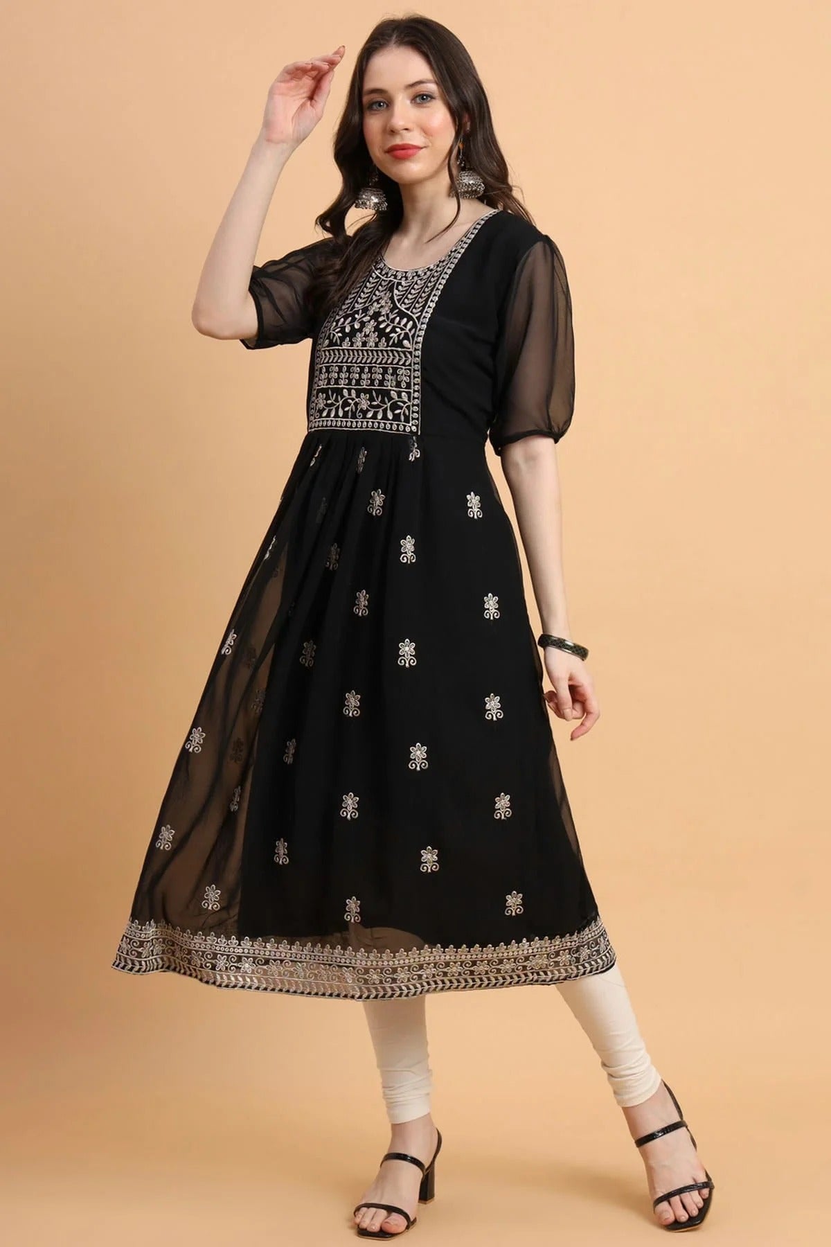 Black Georgette Kurti NCKR11112099