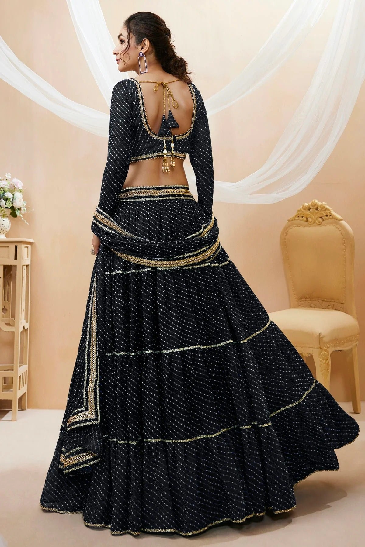Black Georgette Lehenga Choli NCLC10110129
