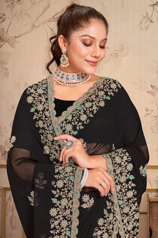 Black Georgette Saree NCSD10910267